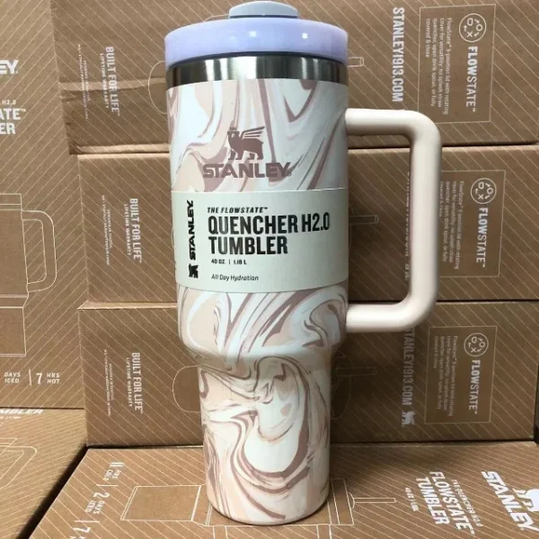 Rose Quartz Swirl Stanley Quencher H2.0 FlowState Tumbler - Camping ...